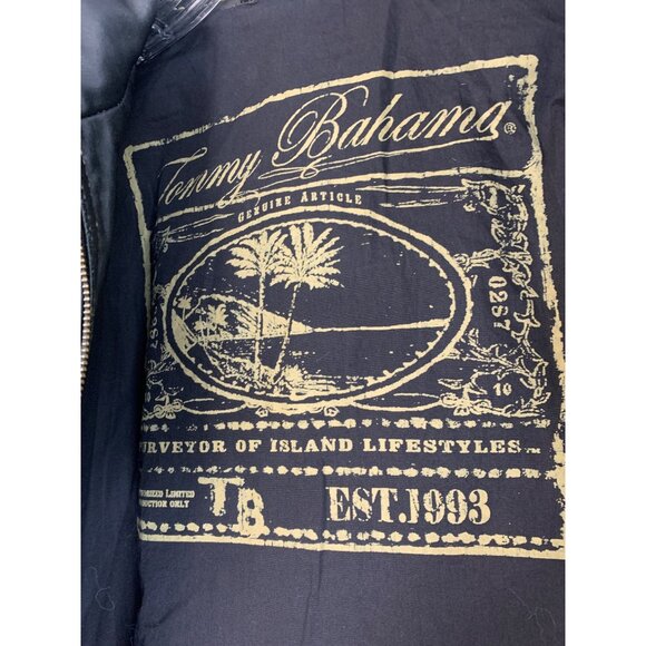 Tommy Bahama Mens Black Leather Jacket Small S Full Zip EUC RFF10661 - Picture 5 of 12